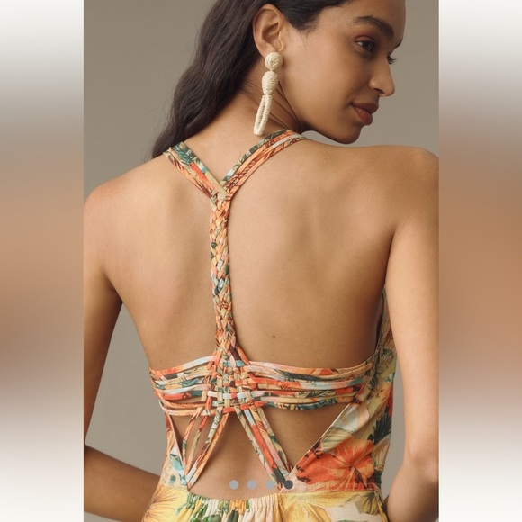 🌟LAST ONE🌟 Anthropologie NWT Pilcro Halter Tiered Maxi Dress size S. - Picture 5 of 16